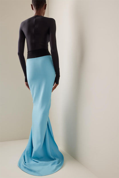 Blue Draped Maxi Skirt - Elegant & Timeless