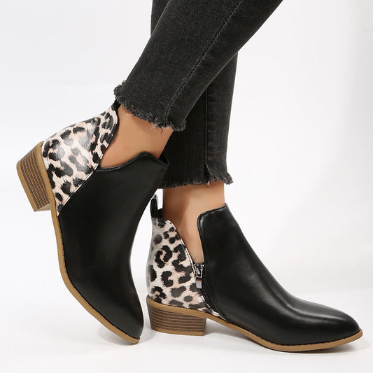 Leopard Print Ankle Boots