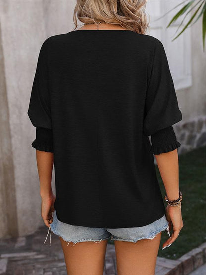 Loose V-neck and Dolman Sleeve T-shirt 51367206