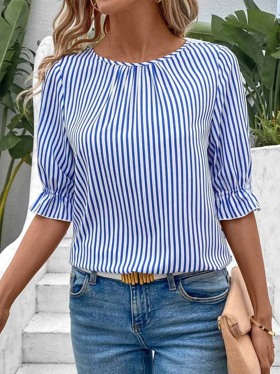 Striped Button T-shirt