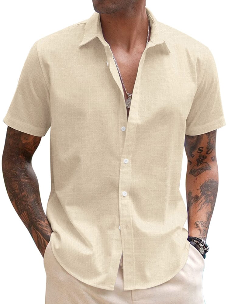 Casual Linen Blend Button Down Shirt (US Only)