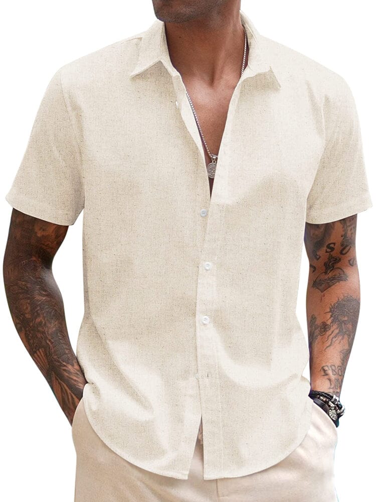 Casual Linen Blend Button Down Shirt (US Only)