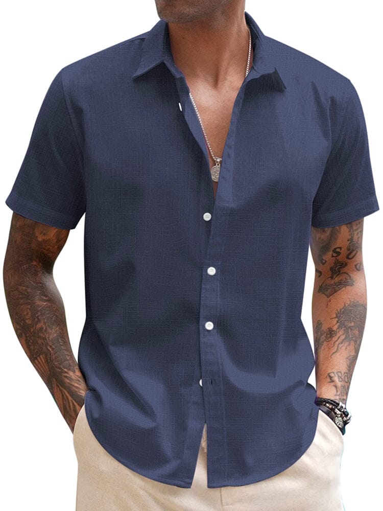 Casual Linen Blend Button Down Shirt (US Only)