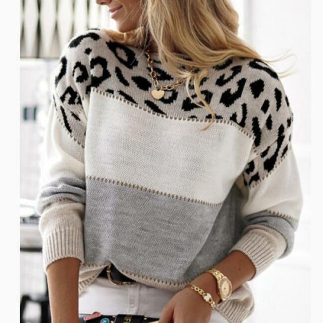 Fashion Patchwork Knitted Sweater